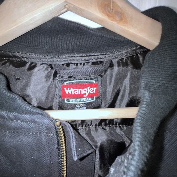 Wrangler Workwear Black Canvas Insulated Vest Men’s XL 46-48 Zip Front - Picture 4 of 5